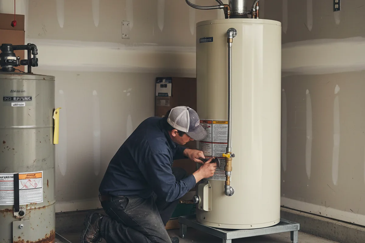 Water heater and shutoff valve replacement in Buckner