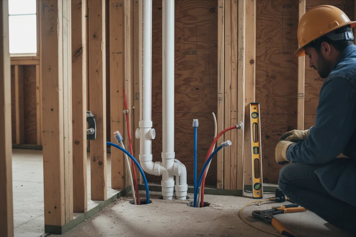 Drain and supply rough-in during Garbage Disposal Repair in Buckner
